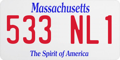 MA license plate 533NL1