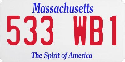 MA license plate 533WB1
