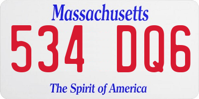 MA license plate 534DQ6