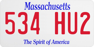 MA license plate 534HU2
