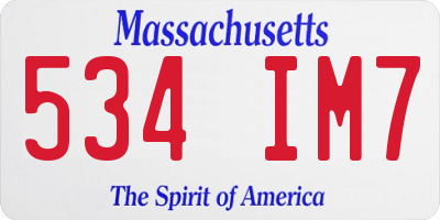 MA license plate 534IM7