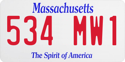 MA license plate 534MW1