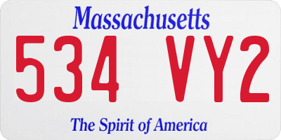 MA license plate 534VY2