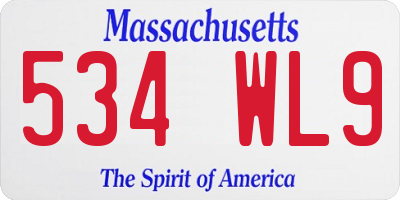 MA license plate 534WL9