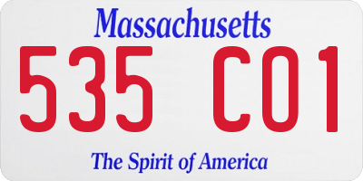 MA license plate 535CO1