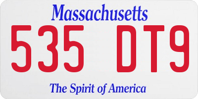 MA license plate 535DT9