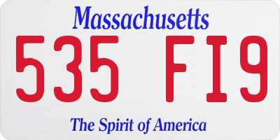 MA license plate 535FI9