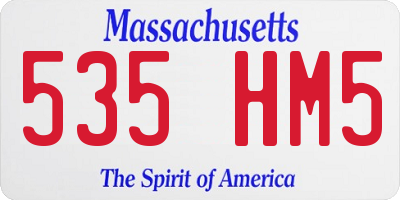 MA license plate 535HM5