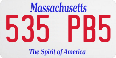 MA license plate 535PB5