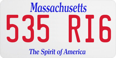 MA license plate 535RI6