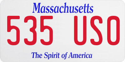 MA license plate 535US0