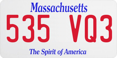 MA license plate 535VQ3