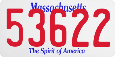 MA license plate 53622