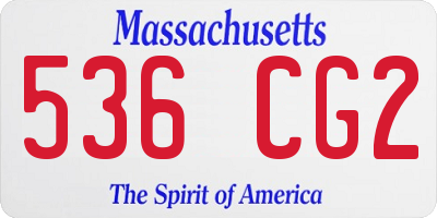 MA license plate 536CG2