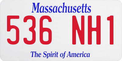 MA license plate 536NH1