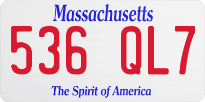 MA license plate 536QL7
