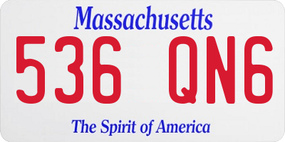 MA license plate 536QN6