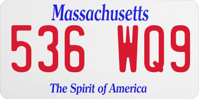 MA license plate 536WQ9