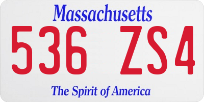 MA license plate 536ZS4