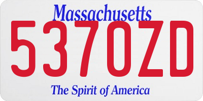 MA license plate 5370ZD