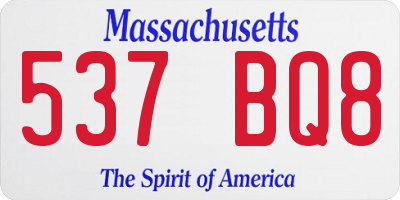 MA license plate 537BQ8