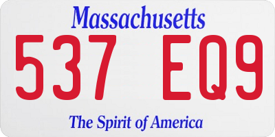 MA license plate 537EQ9