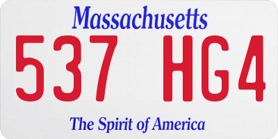 MA license plate 537HG4