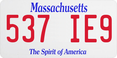 MA license plate 537IE9