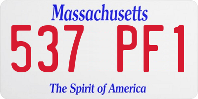 MA license plate 537PF1