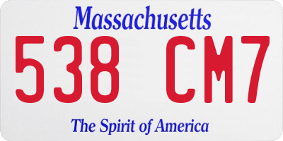 MA license plate 538CM7