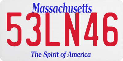 MA license plate 53LN46