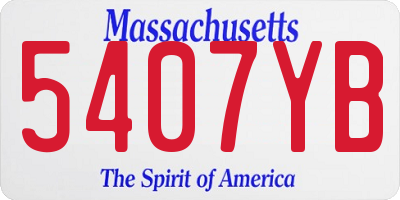 MA license plate 5407YB