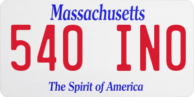 MA license plate 540IN0