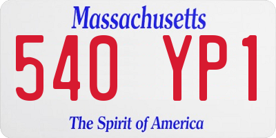 MA license plate 540YP1