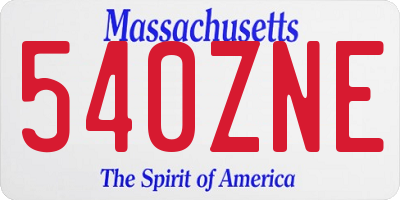 MA license plate 540ZNE