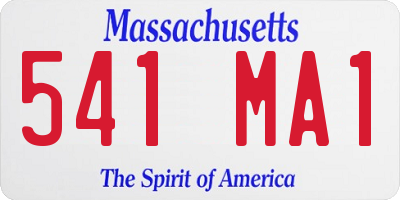 MA license plate 541MA1
