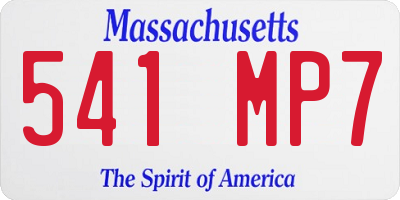 MA license plate 541MP7