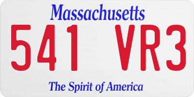 MA license plate 541VR3