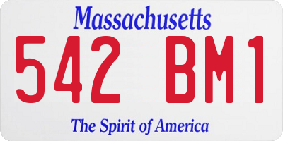MA license plate 542BM1