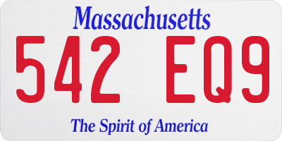 MA license plate 542EQ9