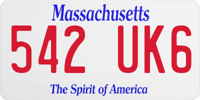MA license plate 542UK6