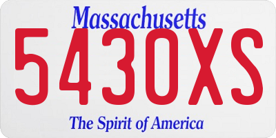 MA license plate 5430XS