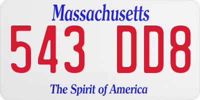 MA license plate 543DD8