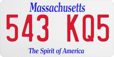 MA license plate 543KQ5
