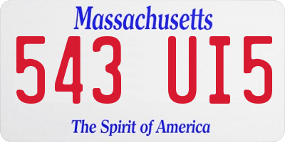 MA license plate 543UI5