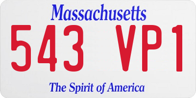 MA license plate 543VP1