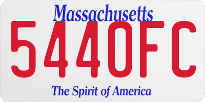 MA license plate 5440FC