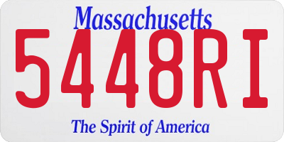 MA license plate 5448RI