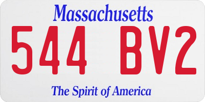 MA license plate 544BV2