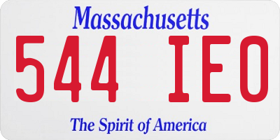 MA license plate 544IE0